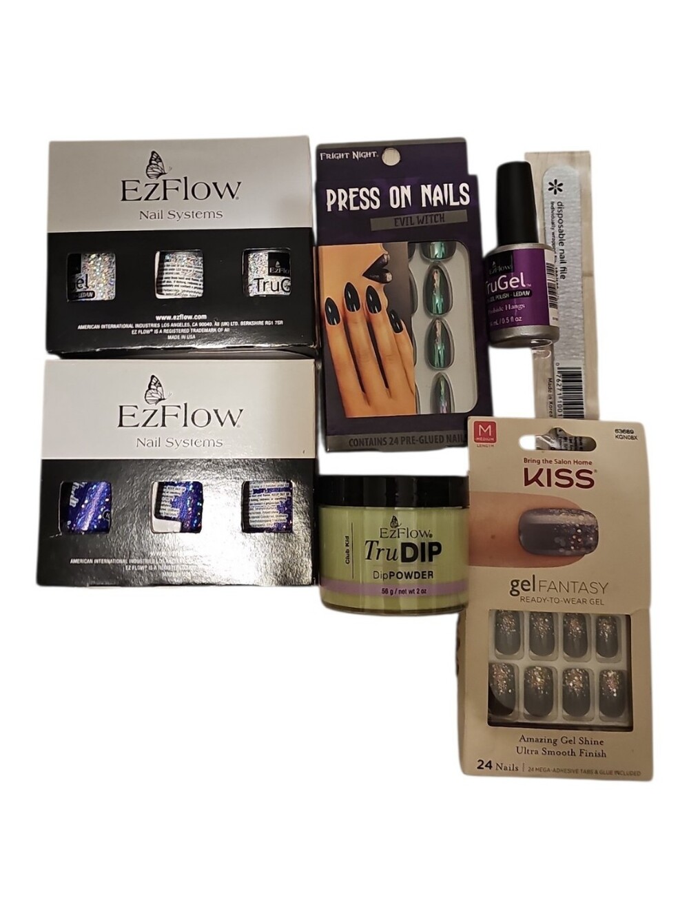 Women's Nails Bundle Faux Nails Dip Powder Assorted Variety 7 Pieces